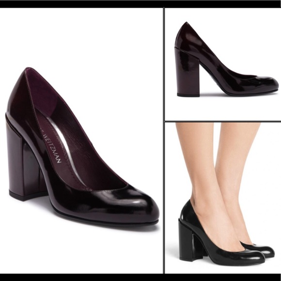 Stuart Weitzman Shoes - Stuart Weitzman Moda Leather Block Heel Pump